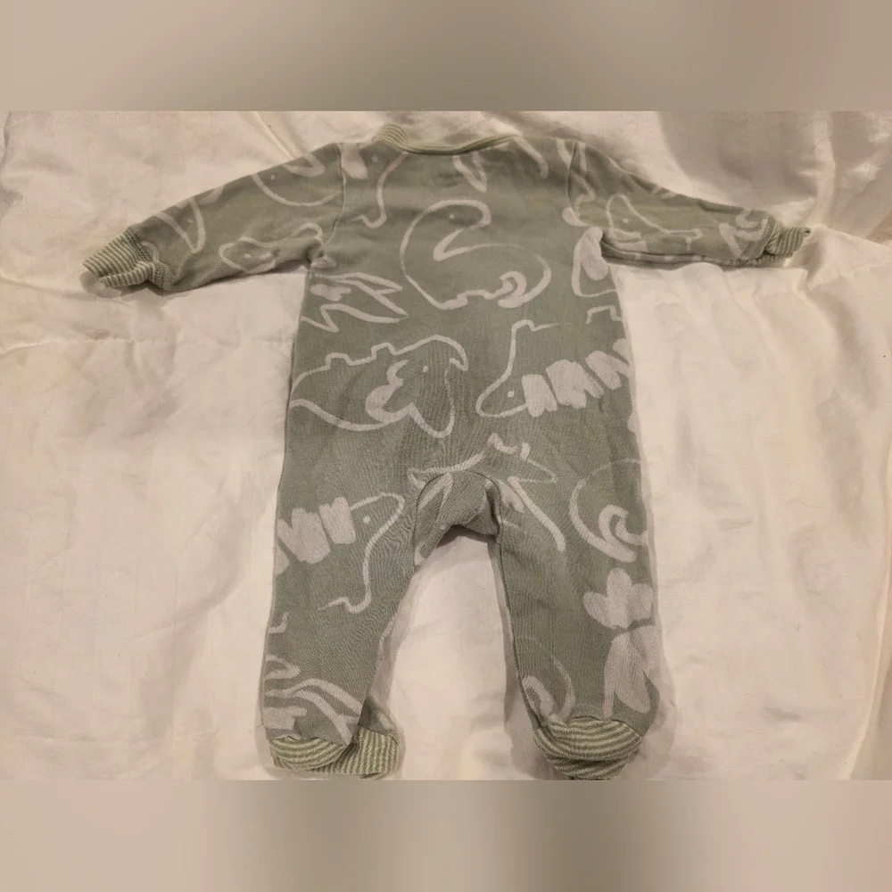 Carter's Cream and Green Kids Footies - Picture 6 of 7